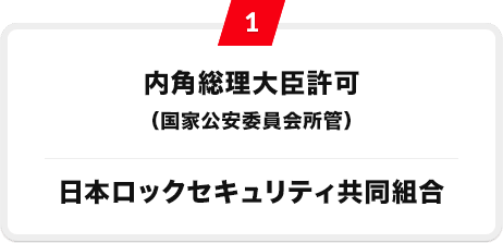 1 内角総理大臣許可（国家公安委員会所管）日本ロックセキュリティ共同組合